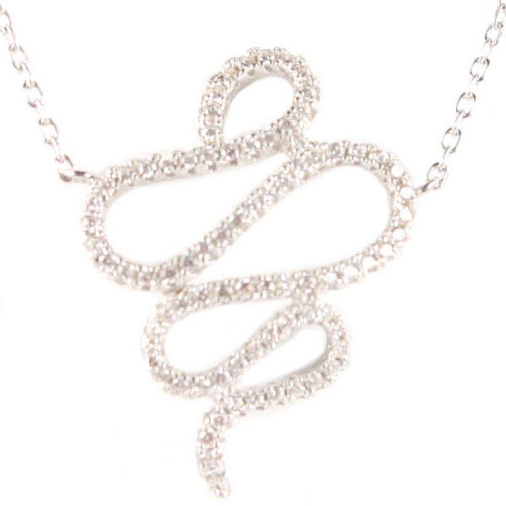 Faux Diamond snake necklace